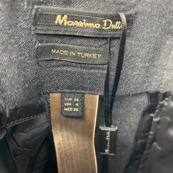 MASSIMO DUTTI 98% Wool Pocket Office Elastic High Waist Grey Trousers 36‎ - Picture 6 of 7